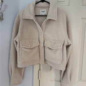 Abercrombie & Fitch Women's Cream Teddy Jacket